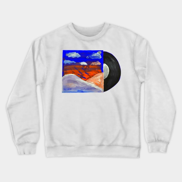 Vinyl Record (Landscape Painting) Crewneck Sweatshirt by jhsells98